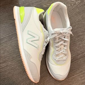 New Balance Light Gray with Neon Accents Sneakers